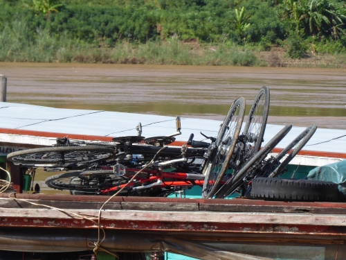 Bikes on the roof of a boat