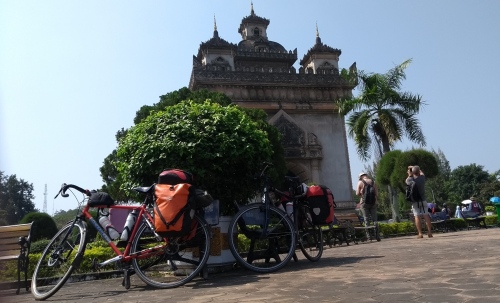 Bikes in front of ornate arch